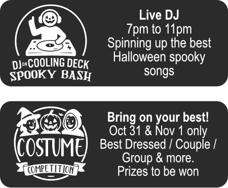 Live DJ and prizes for the best costumes